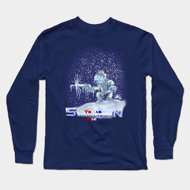 Texas Snowmaggedon- Cowboy Long Sleeve T-Shirt by ClaytoniumStudios94